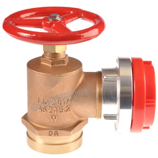 Aluminum Handwheel Brass Fire Angle Hose Valve with UL Approved (DW-FV006)