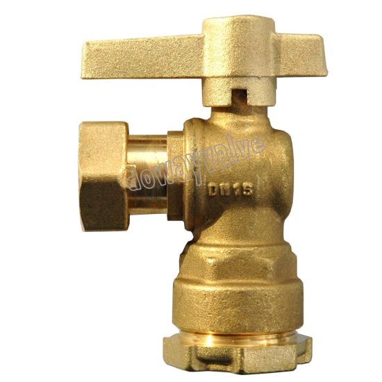 Manufacturer Angle Type Brass Magnetic Lockable Ball Valve for Europe （DW-LB055）