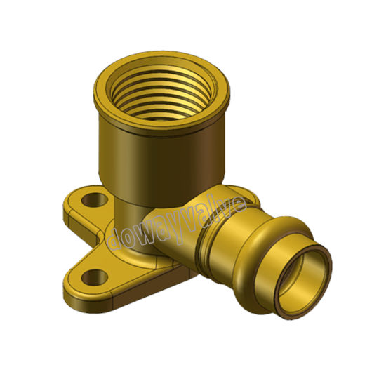 Brass Roll Grove to Copper Adapter Press Fitting