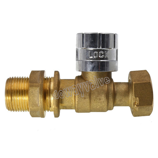 High Quality Dzr Brass Water Meter Valve with Square Head （DW-LB018）