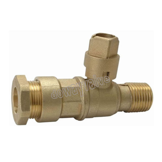 High Quality Dzr Brass Water Meter Valve with Square Head （DW-LB018）