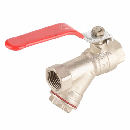 Brass Magnetic Y Type Lockable Ball Valve with Strainer （DW-B267-1）