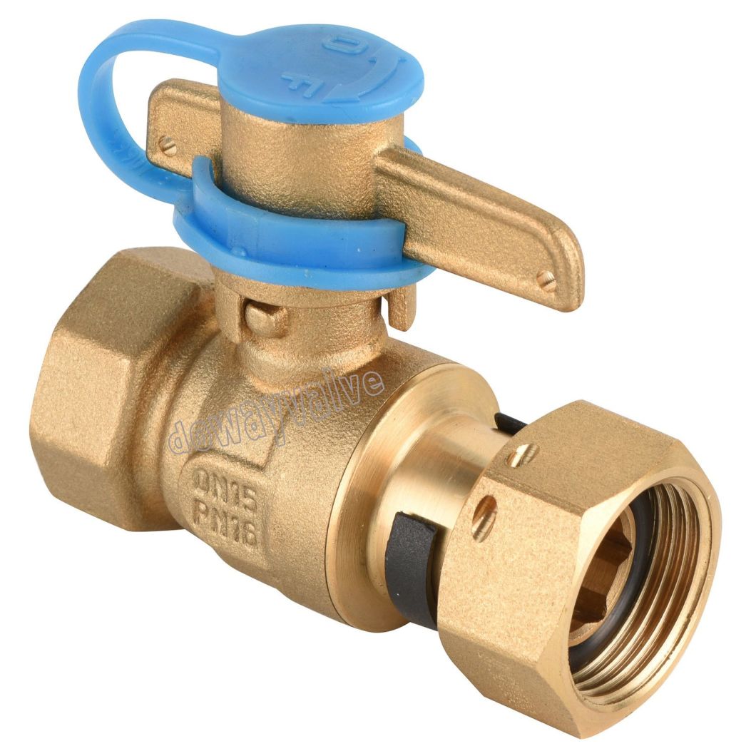 OEM Factory Brass Straight Type Water Meter Lockable Ball Valve