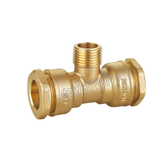 DIN 8076 Brass Tee Compression Fitting for PE Pipe