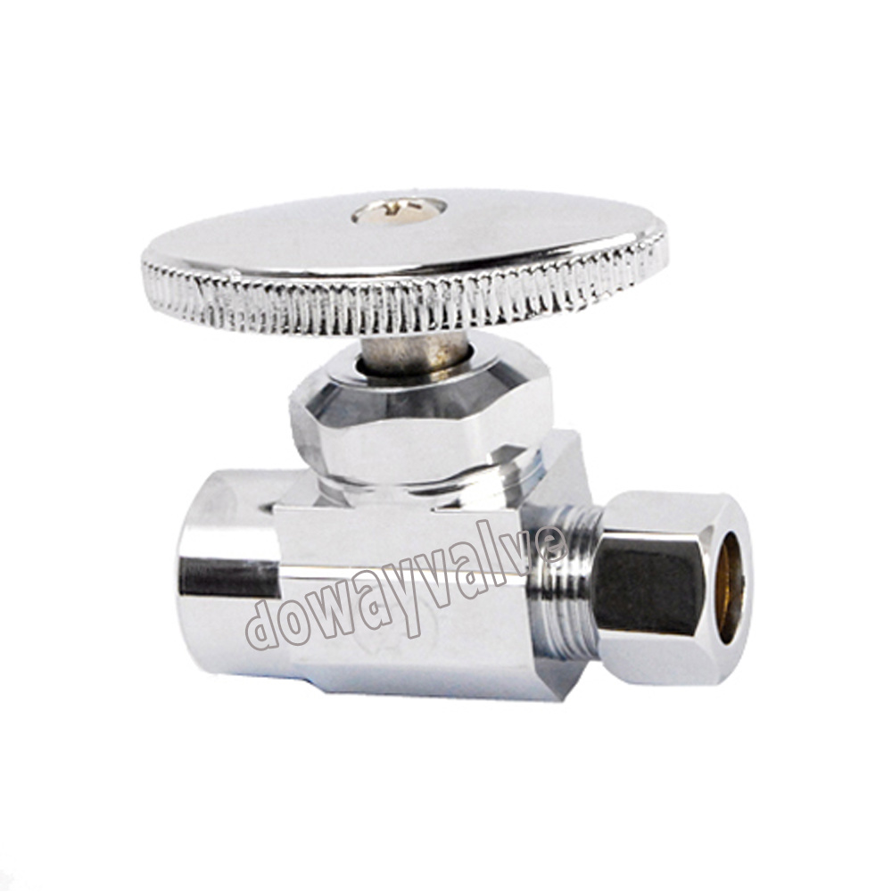 Lead Free Brass Chrome Quarter Turn Straight Shut off Valve