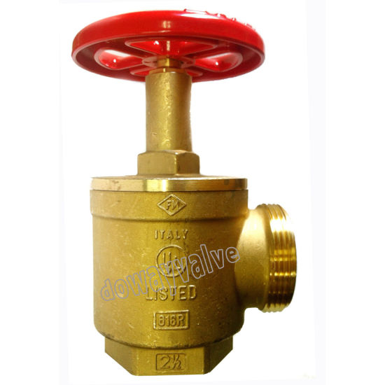 Aluminum Handwheel Brass Fire Angle Hose Valve with UL Approved (DW-FV006)