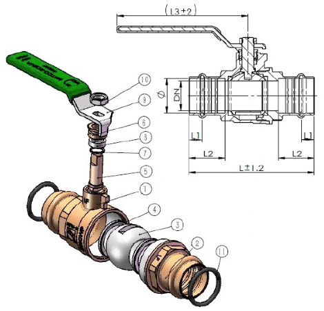 Lead Free Brass Press Fit Ball Valve Csa Certified Full Por