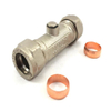 Brass Double Check Valve with 15mm Compression Ends (DW-CV030)