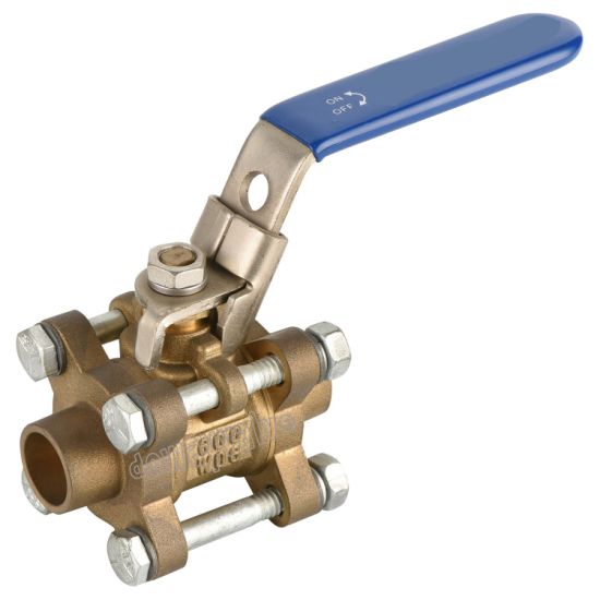 China Factory High Quality 3 Pieces Brass Ball Valve with Steel Handle （DW-2011）
