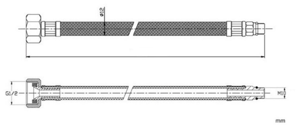Flexible Stainless Steel M10 End Knitted Faucet Hose