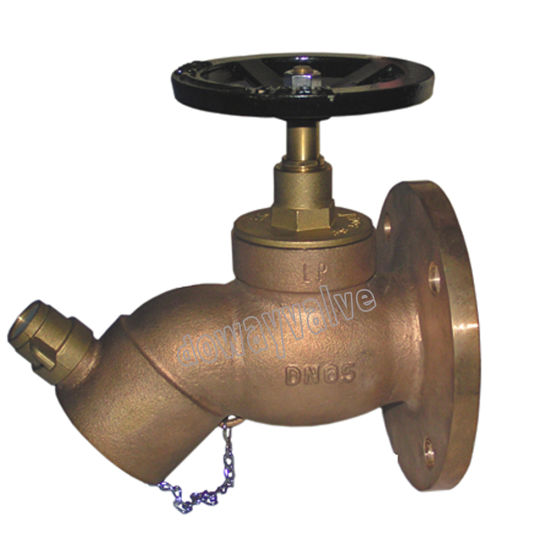 Aluminum Handwheel Brass Fire Angle Hose Valve with UL Approved (DW-FV006)