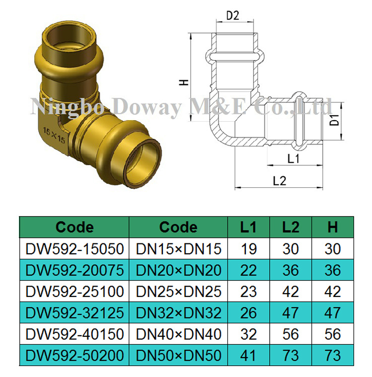 Watermark Approval Brass Equal Angle Elbow