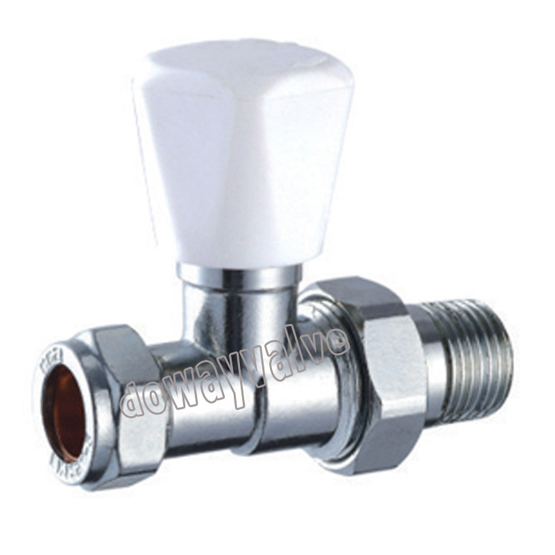 Chrome Plated Straight Brass Radiator Valve