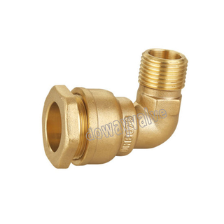 Brass Compression Fitting for PE Pipe Male Elbow