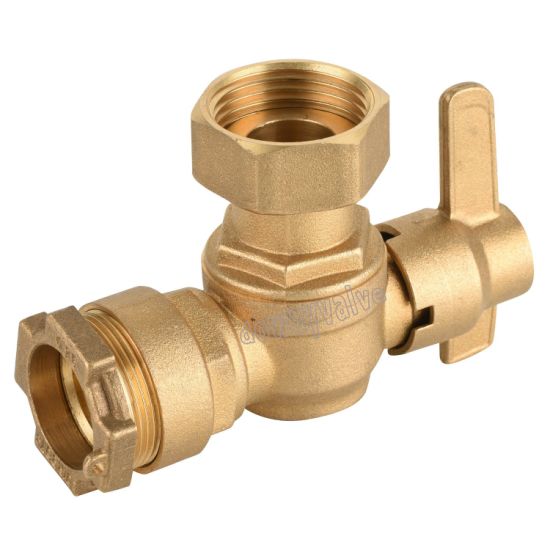 OEM Factory Angle Type Brass Lockable Anti Theft Ball Valve (DW-LB008)