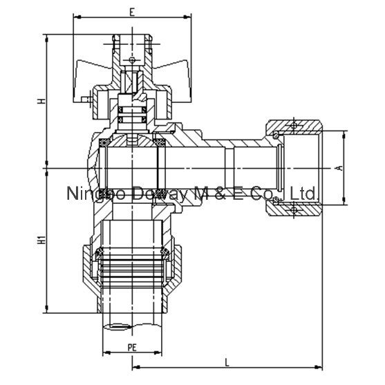 Brass Ball Valve with Deca Fittings for Water Meter