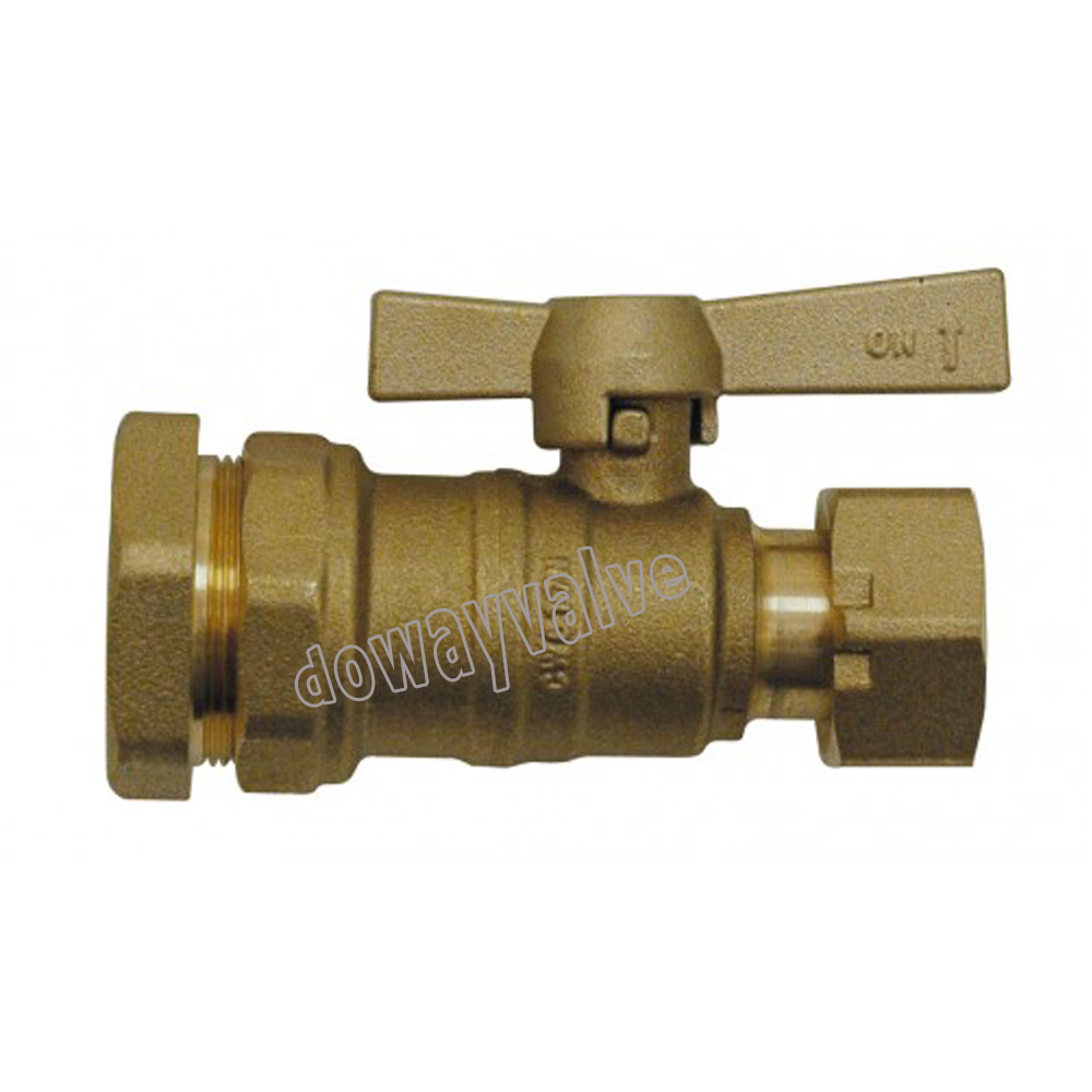 Pehd / Swivel Nut Straight Brass Ball Valve for Water Meter