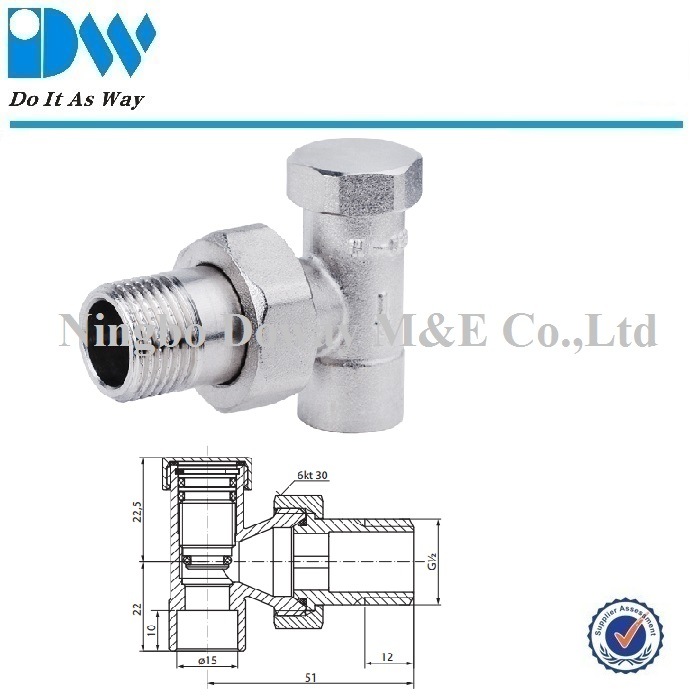 Solder End and Light Design Brass Radiator Valve