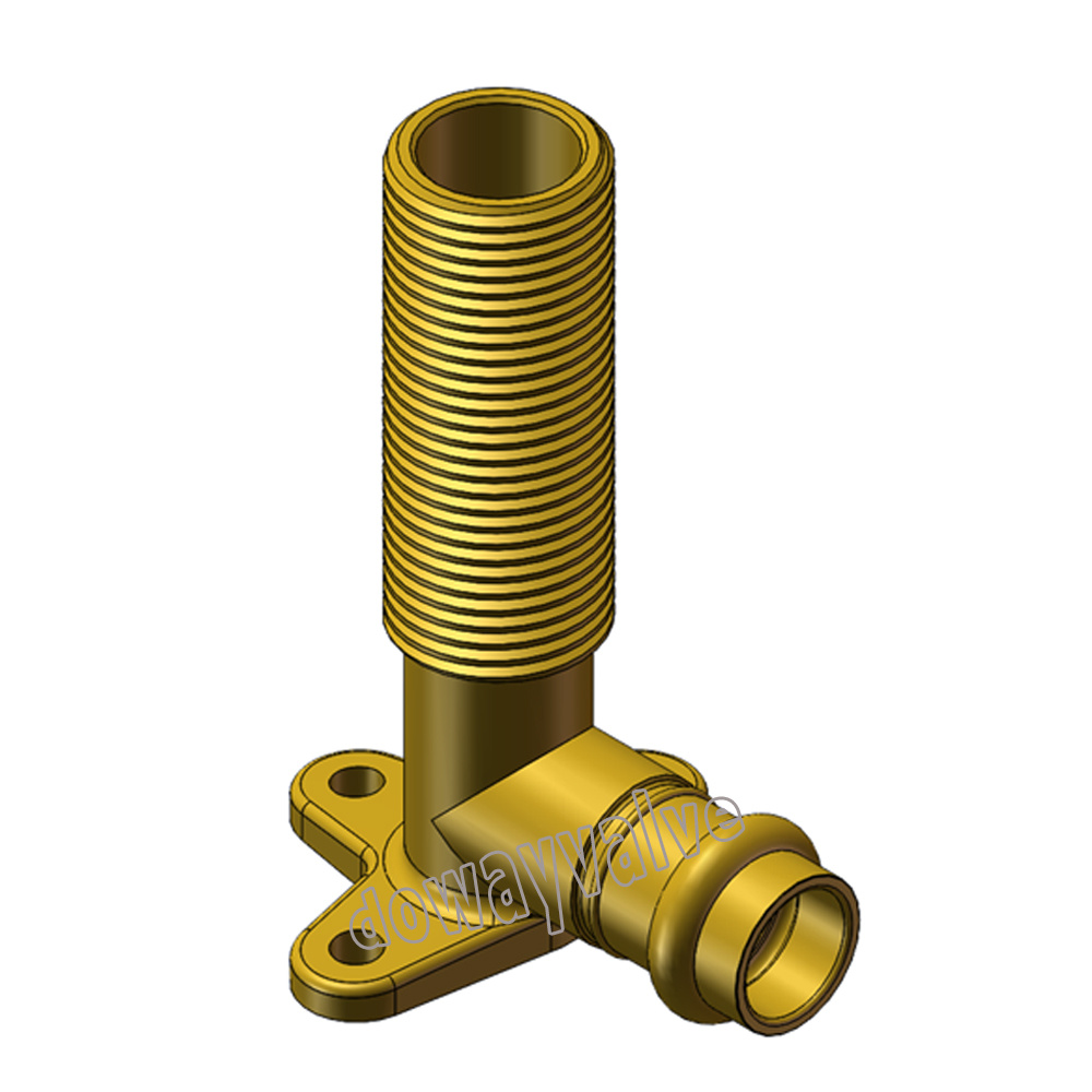 90 Degree Compression Cartridge Brass Wall Plate Male Elbow