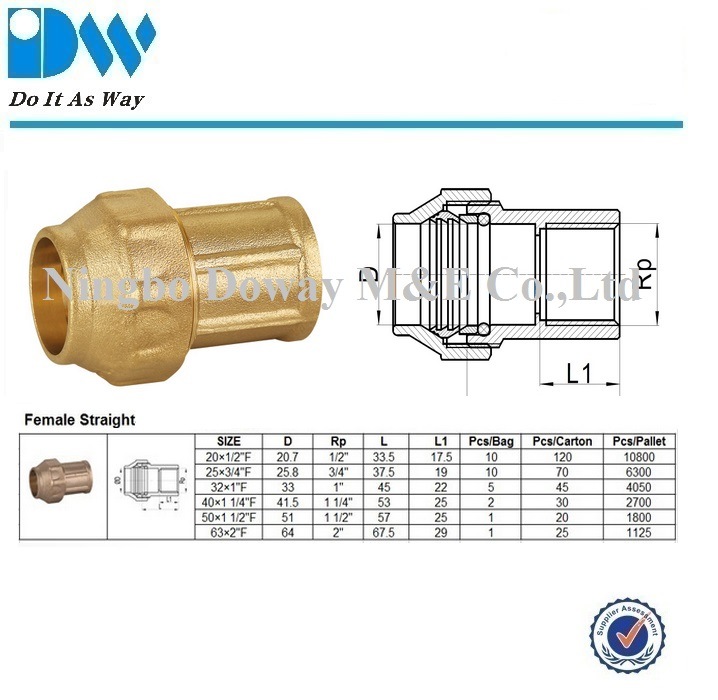Brass Compression Fittings for PE Pipe Male Coupling