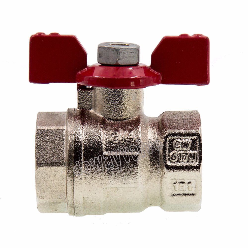 Cw617n Light Design Female Aluminum Butterfly Handle Brass Ball Valve