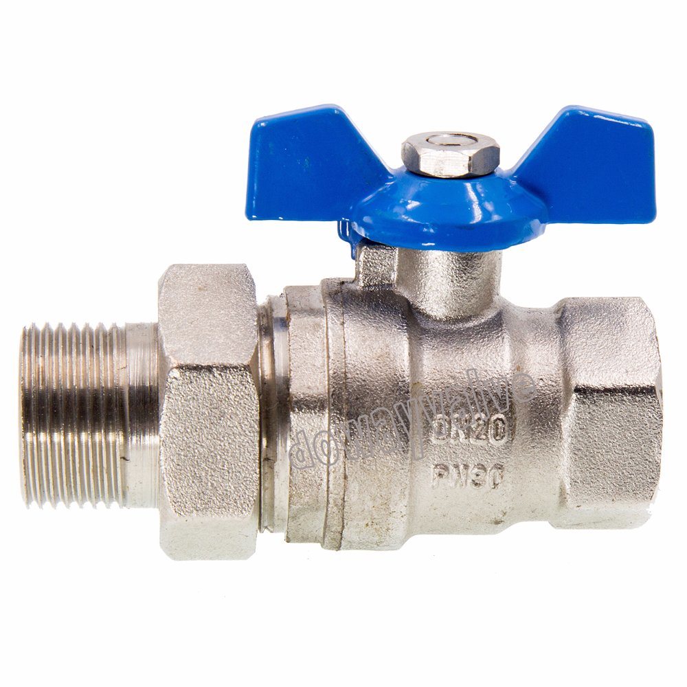 Aluminum Butterfly Handle Pn30 Full Port Ball Valve with Union