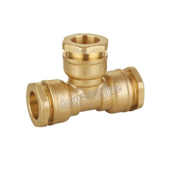 Equal Tee Brass Compression Fittings for PE Pipe