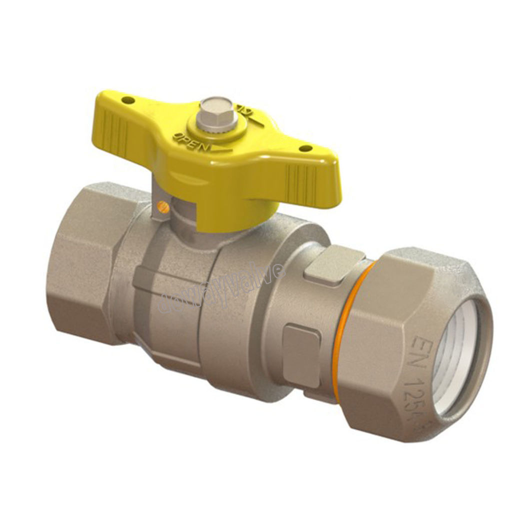 Gas Full-Bore Ball Valve with Compression Fitting for PE Pipe