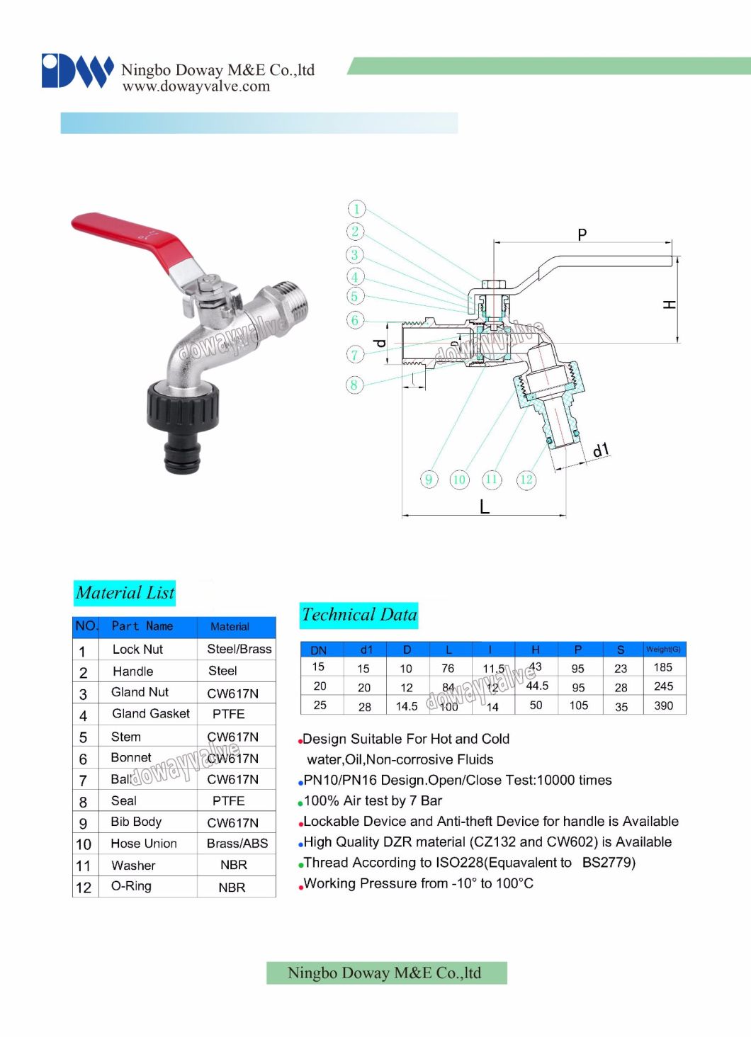 ISO Heavy Design Brass Stop Cock Valve