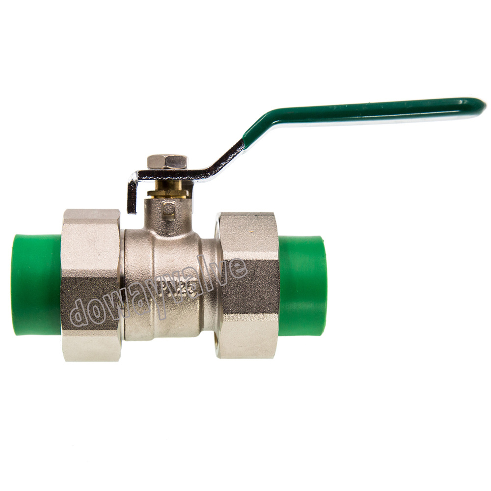 Pn25 Union Brass PPR Ball Valve with Level Handle