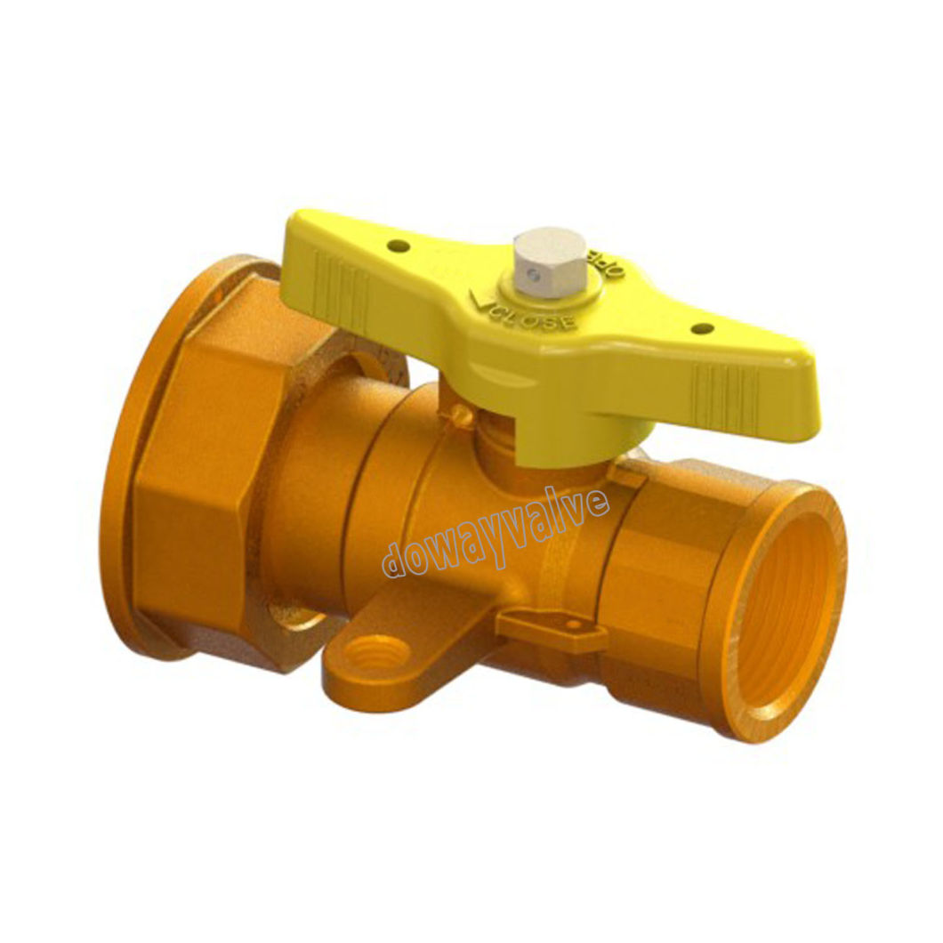 Gas Meter Reduced-Bore Inlet Ball Valve with Mounting Ear