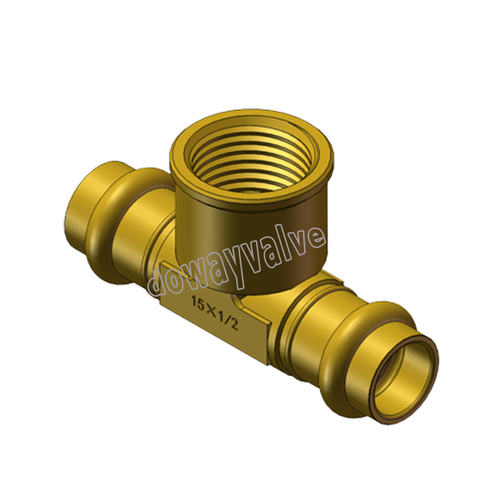 Watermark Approval Brass Press Tee Fitting Female