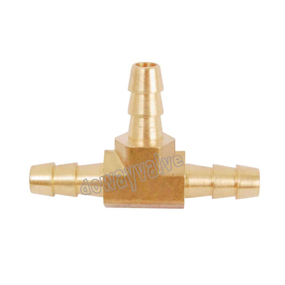 Pipe Fitting Hose Barb End Brass Tee