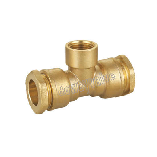 Equal Tee Brass Compression Fittings for PE Pipe