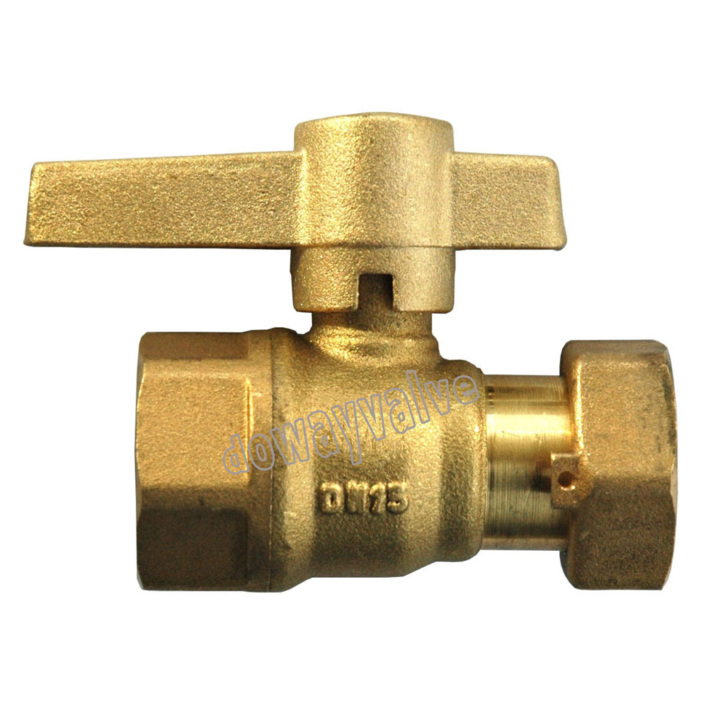 High Quality Female Brass Straight Type Water Meter Valve