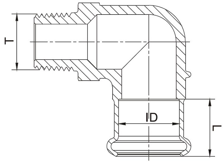 Bronze Press Fit Male 90 Degree Elbow