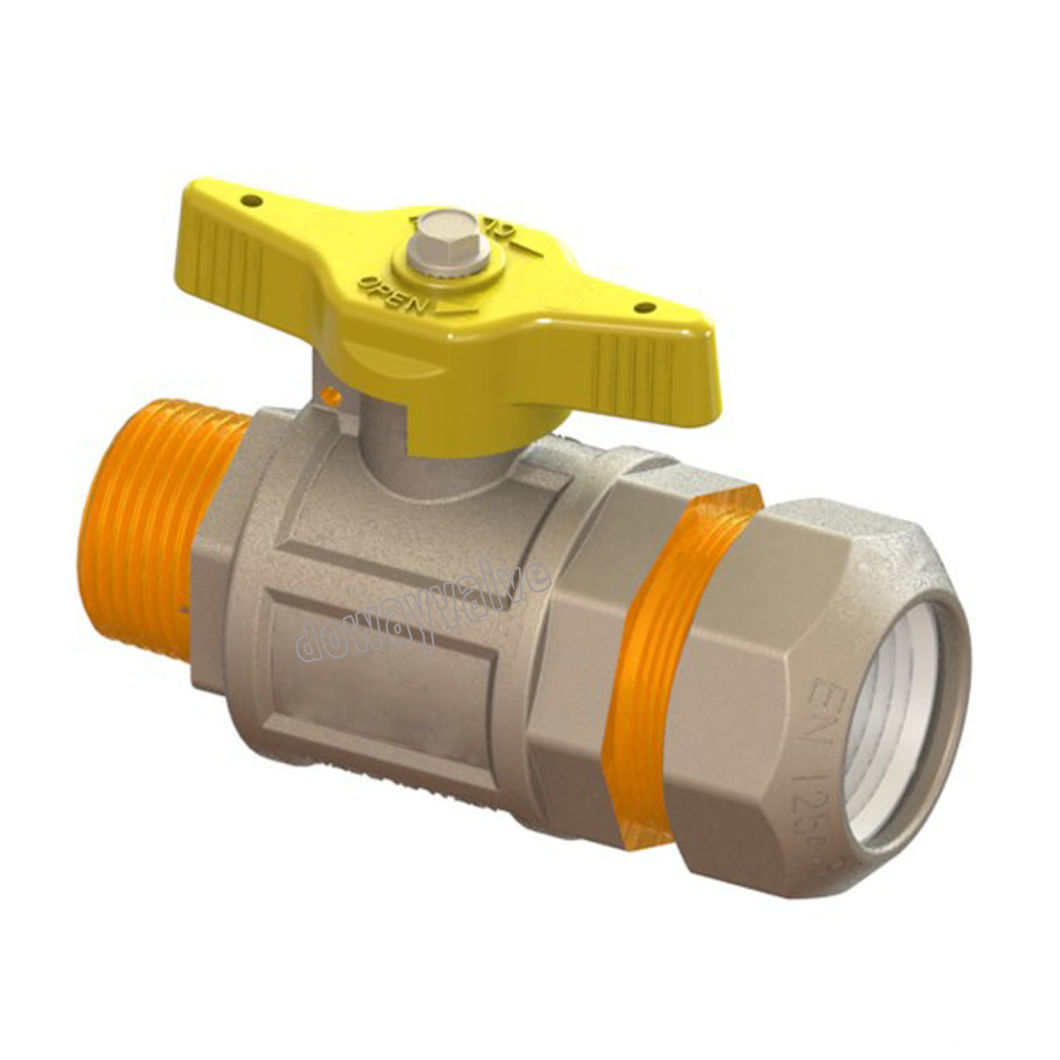 Gas Full-Bore Ball Valve with Compression Fitting for PE Pipe