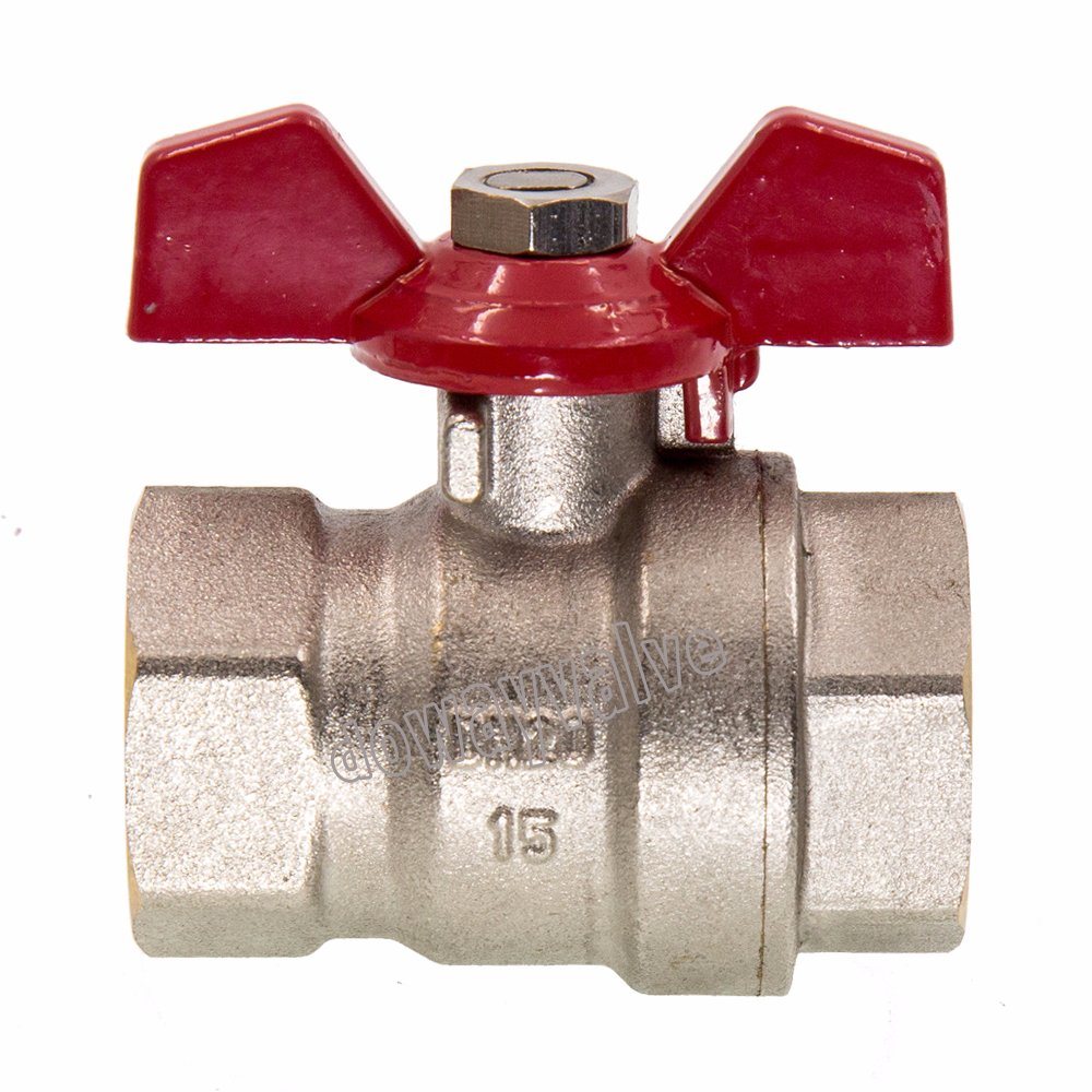 Chrome Brass Ball Valve with Aluminum Butterfly Handle