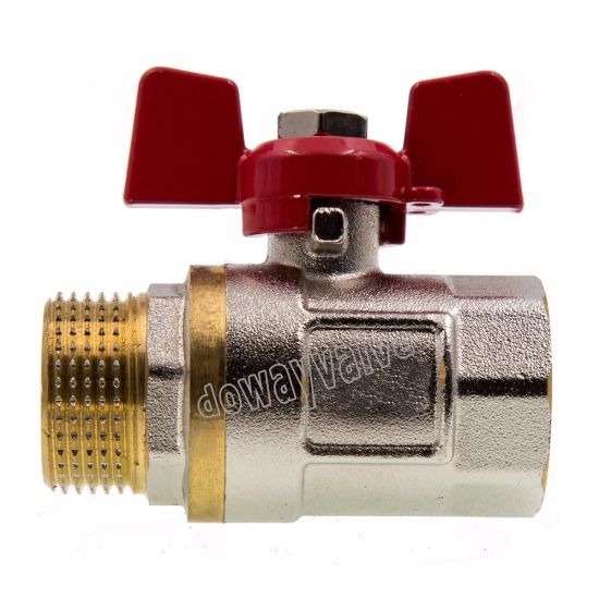 1 Inch Butterfly Handle Chroming Brass Ball Valve (DW-B228)
