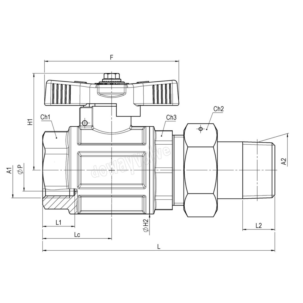 Heavy Type Gas Full-Bore Ball Valve with Yellow T-Handle