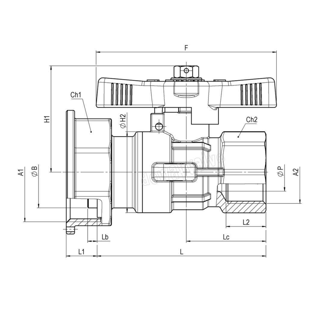 Gas Meter Reduced-Bore Inlet Ball Valve with Mounting Ear