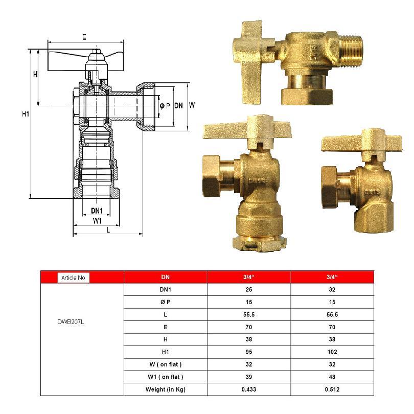 High Quality Female Brass Straight Type Water Meter Valve
