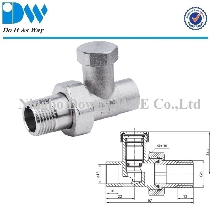 Brass Radiator Valves Straight Type Without Handle