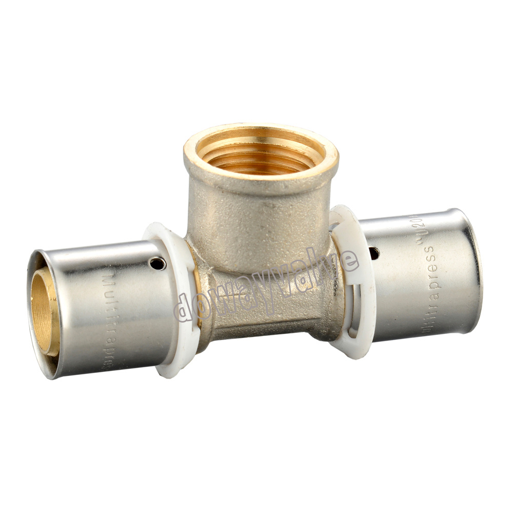 ANSI304 Sleeve Brass Press Female Tee
