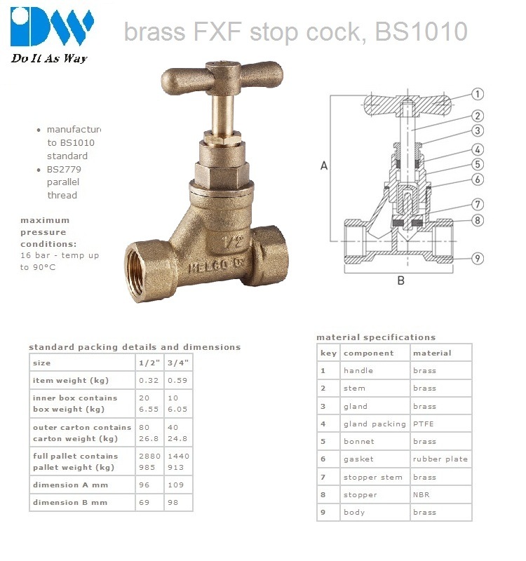 En1213 Standard Brass Stop Cock
