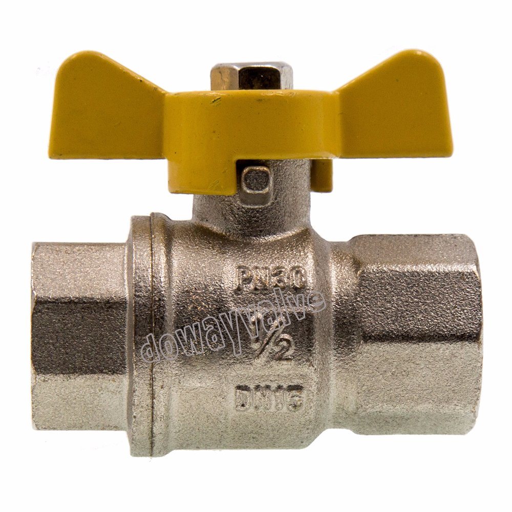 1 Inch Butterfly Handle Chroming Brass Ball Valve