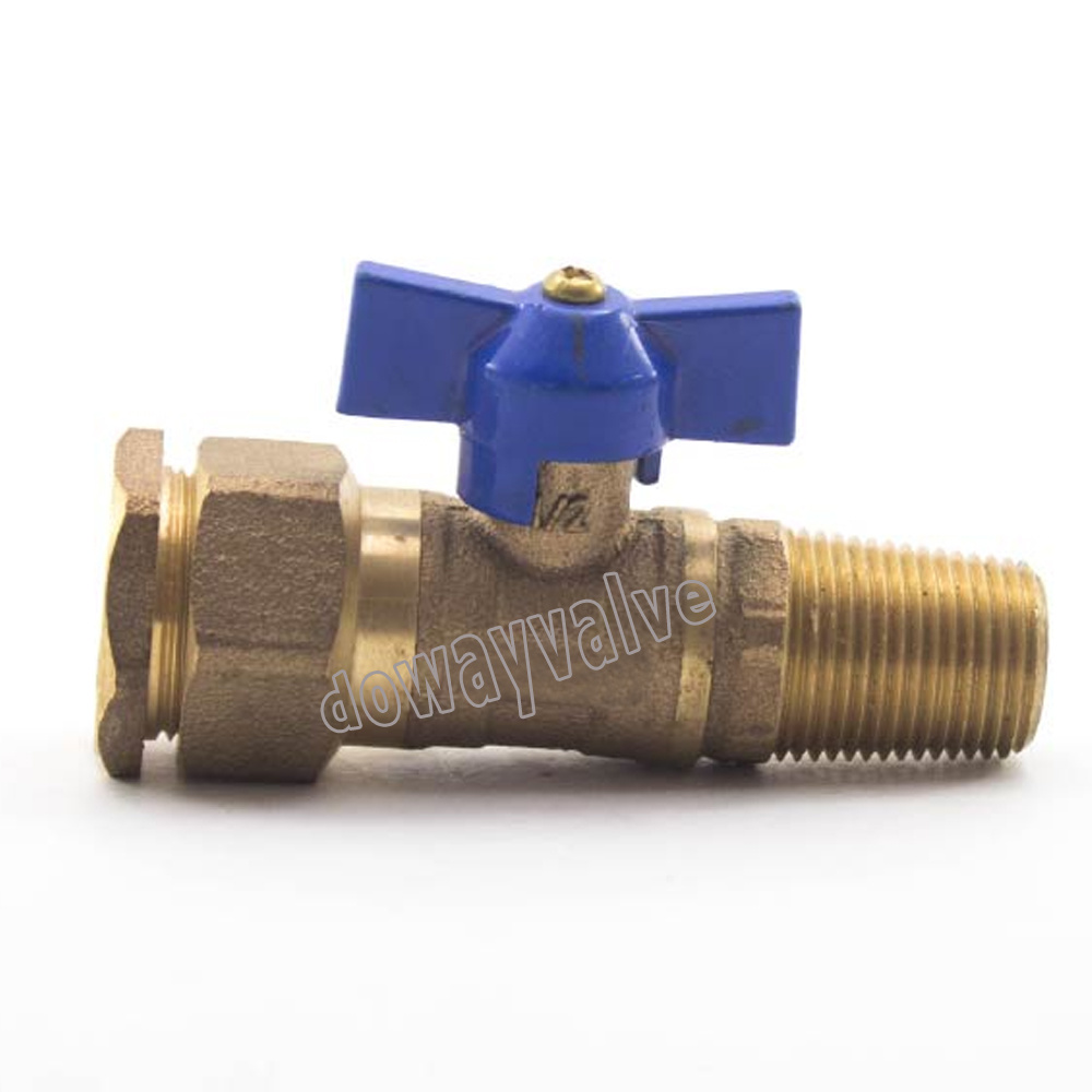Conical Threaded Water Meter Ball Valve with PE Pipe Connection