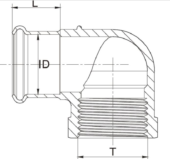 Bronze 90 Degree Fpt X Press Fit Female Elbow