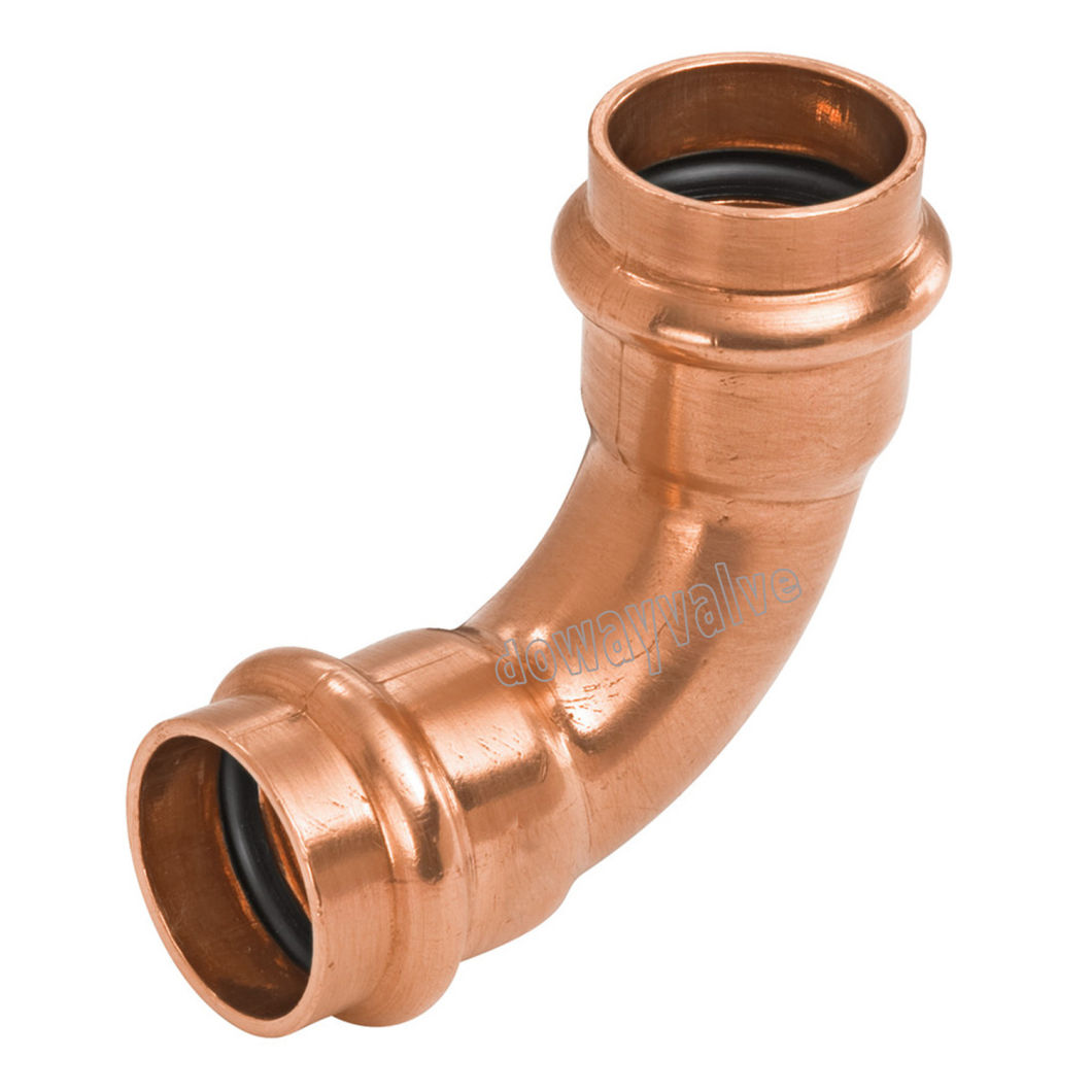 China Factory 90 Degree Elbow Copper Press Fitting