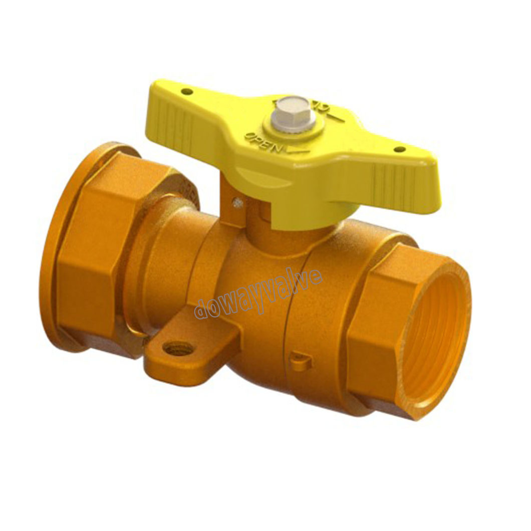 Gas Meter Reduced-Bore Inlet Ball Valve with Mounting Ear